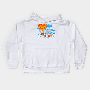 Bible art. Love serve one another humbly in love. Kids Hoodie